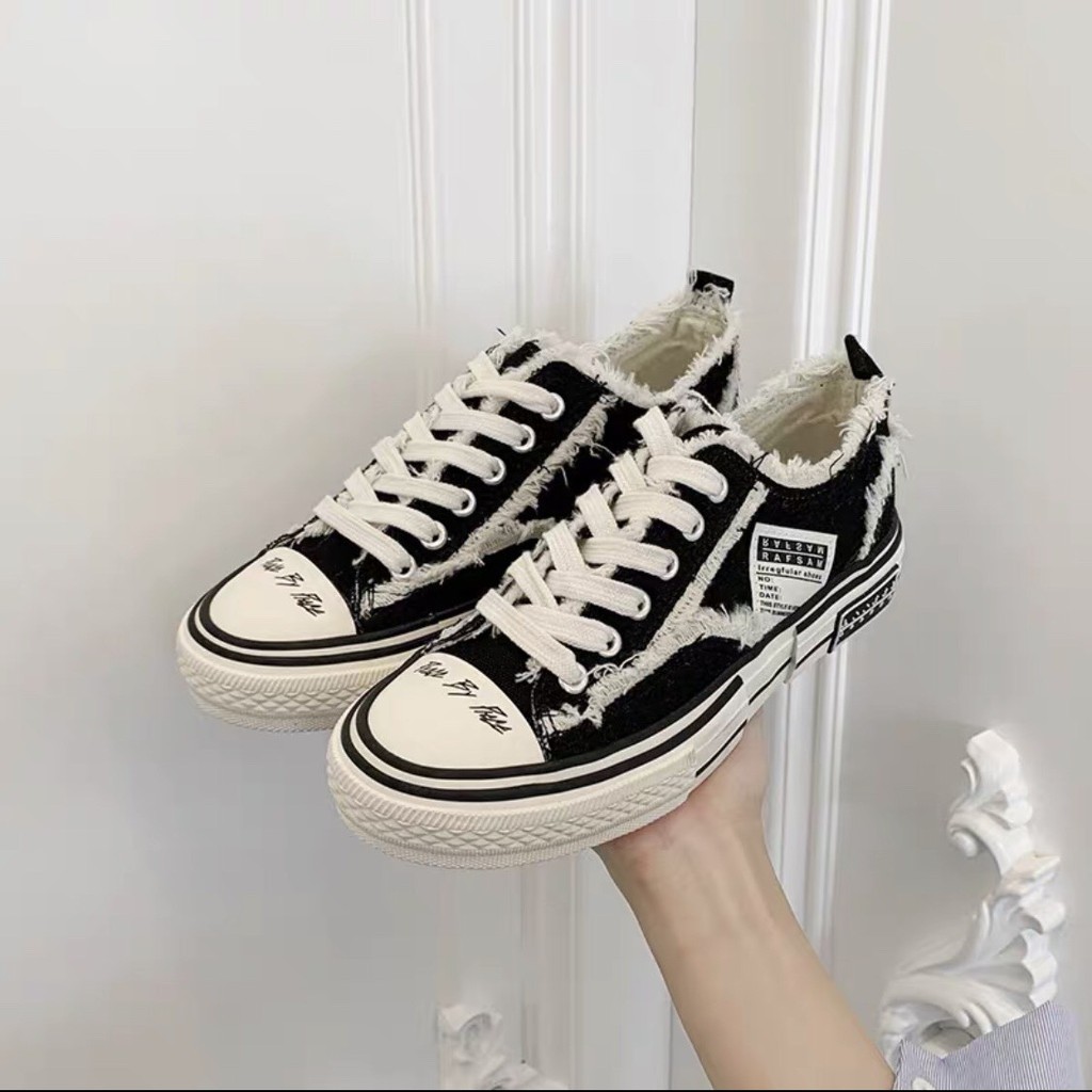 (2 mau)Giày sneaker xVESSEL đế trắng style rách cao 3,5-4cm 1.1