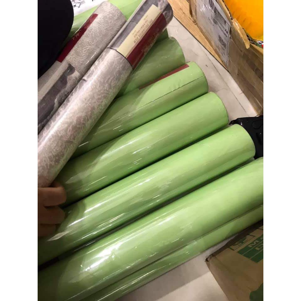 Giấy dán tường màu xanh lá chuối