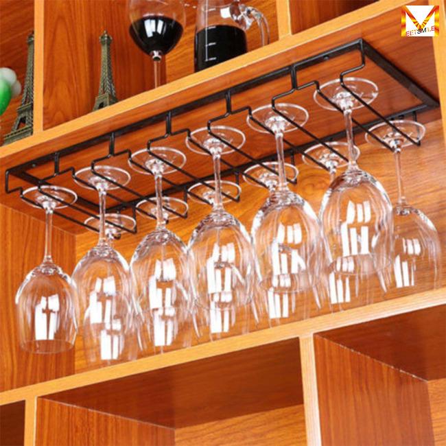 SA 【Mau giao hàng】Giá treo ly uống rượu gắn tường bằng sắt