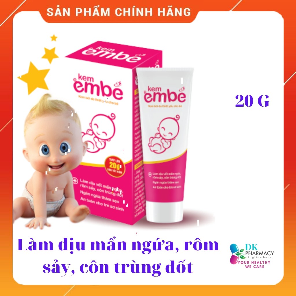 Kem Em Bé tube 20 G- Làm dịu mẩn ngứa, rôm sảy, côn trùng đốt, ngăn ngừa thâm sẹo, An toàn cho trẻ sơ sinh