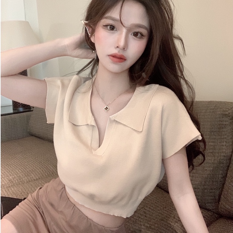 Áo dệt kim dáng ôm phong cách Hàn Quốc dành cho nữ