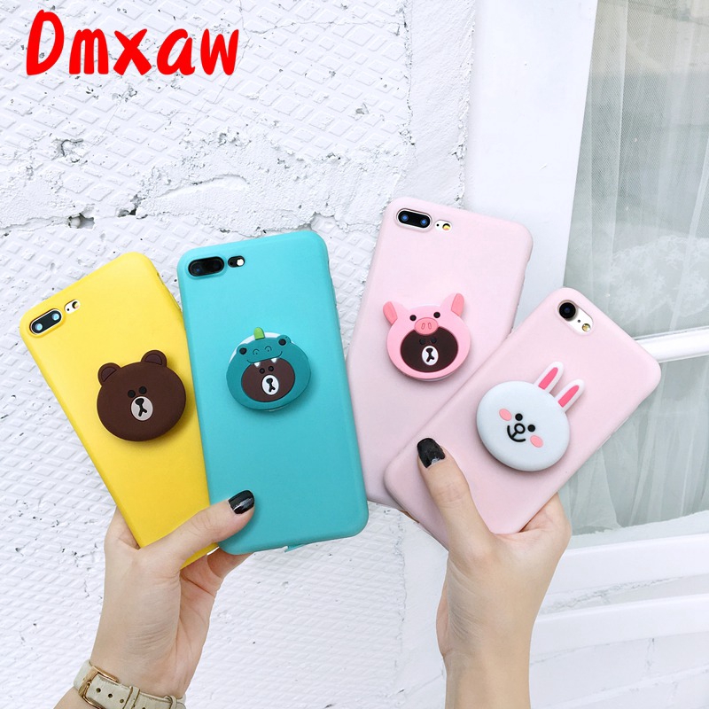 Ốp điện thoại hoạ tiết hoạt hình gấu brown / thỏ cony cho Samsung Galaxy S10E S10+ S10 S9+ S9 S8+ S8 Plus S7 S6 Edge