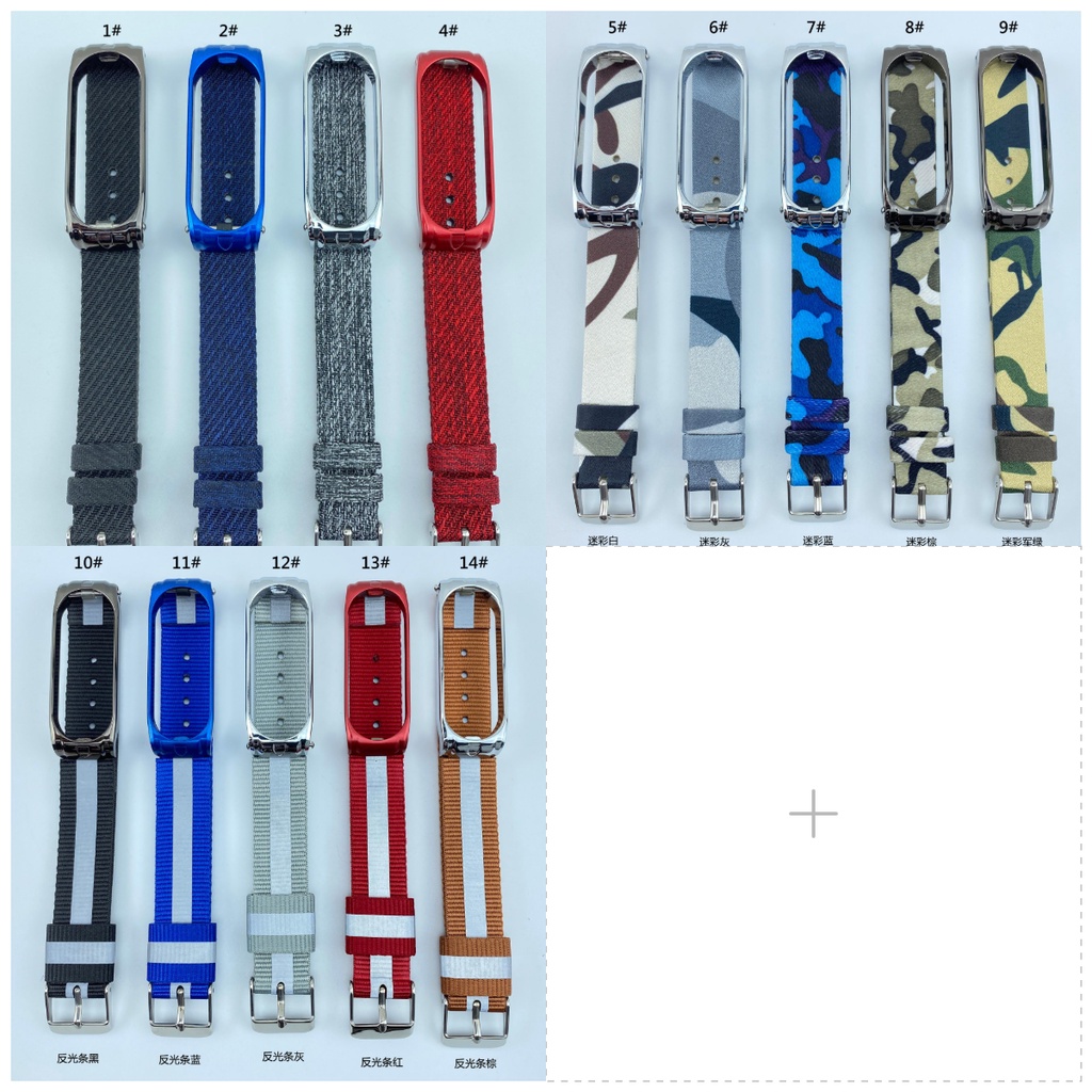 Dây Đeo Vải Dù Thay Thế Cho Đồng Hồ Thông Minh Xiaomi mi band 3 4 5 6