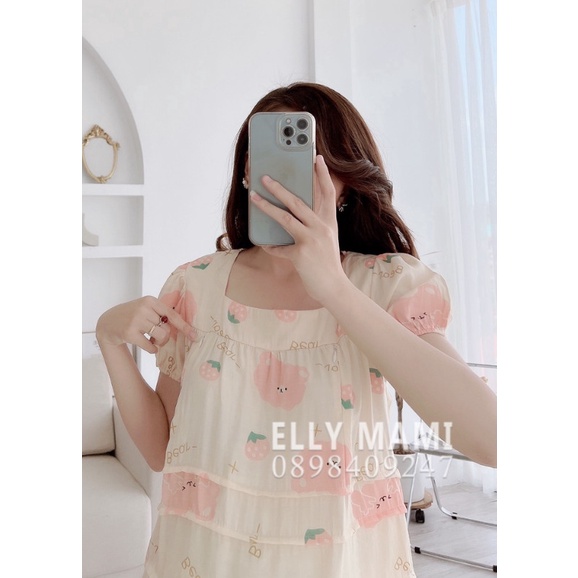 Bộ bầu lửng chất Đũi mềm 3 tầng cộc tay mùa Hè Sau Sinh cho mẹ tkutrang