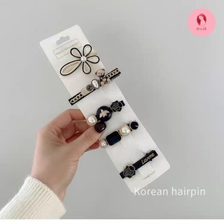 Set 5c kẹp tóc đính đá Hàn Quốc sang chảnh