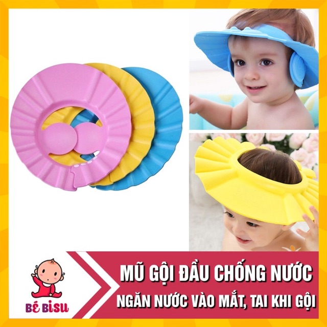 Mũ Gội Đầu Chống Nước Có Vành Bịt Tai Cho Bé