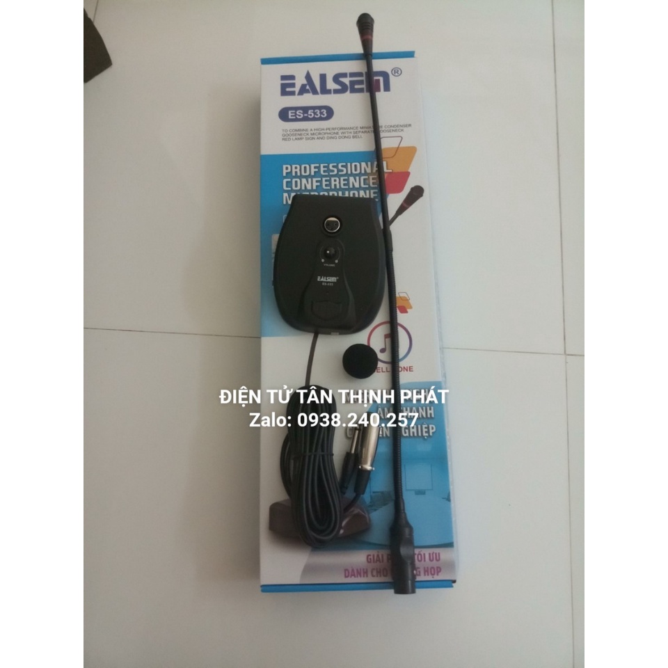Micro hội nghị, cổ ngỗng có dây ealsem es-533 âm thanh chuyên nghiệp cần dài 60cm, có nút chỉnh volum