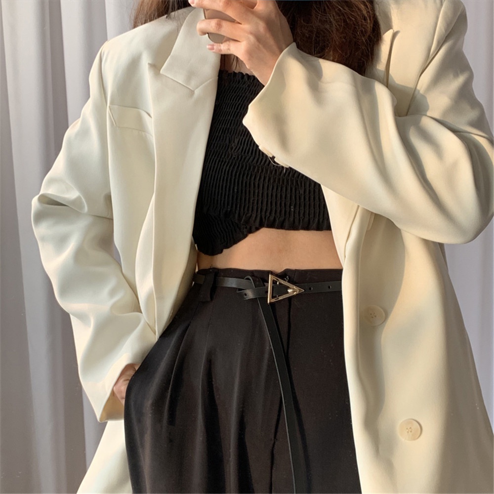 Cod In Stock New PU Thin Leather Belt Simple Triangle Pin Buckle Belt Lady Fashion Accessories