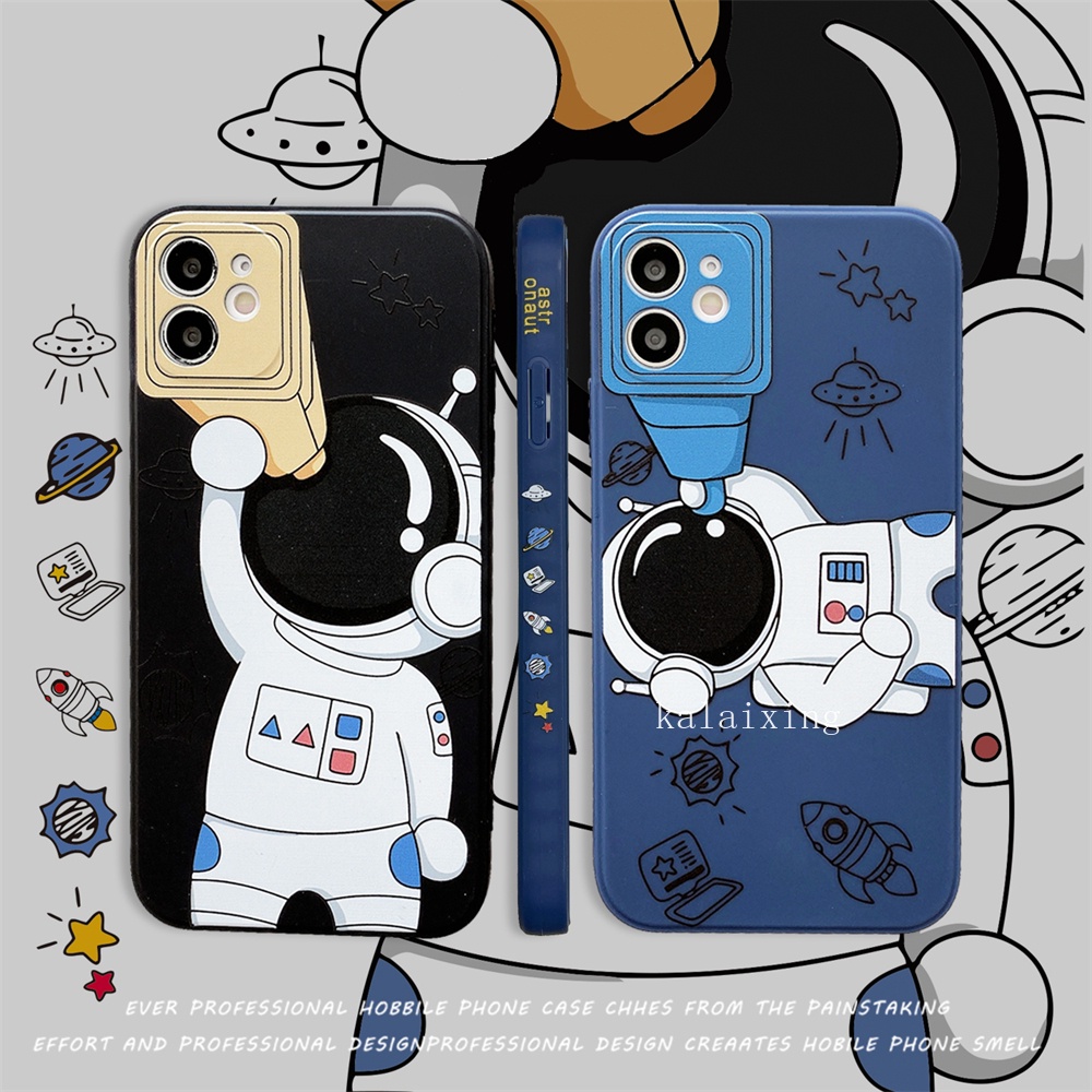 Ốp điện thoại hình phi hành gia thích hợp cho iPhone 13 Pro Max 13 mini 12Promax 11 Pro Xs Max 7Plus 8Plus