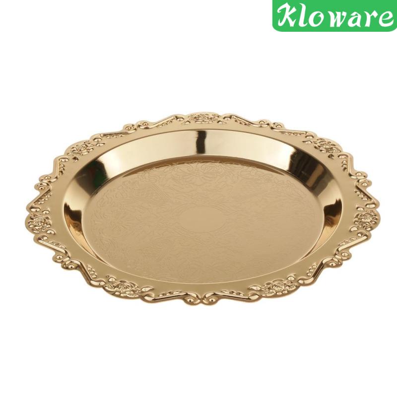 Đĩa Trưng Bày Trái Cây / Món Tráng Miệng Màu Vàng Kim 20cm