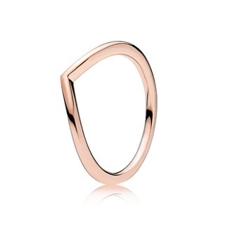 Silver Rose Gold Polished Wishbone Ring