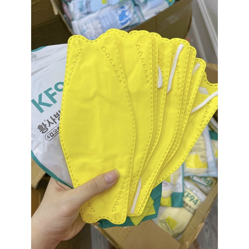 Hàng có sẵn - 10 cái khẩu trang Hàn Quốc KF94 màu tím vàng cam hồng xanh