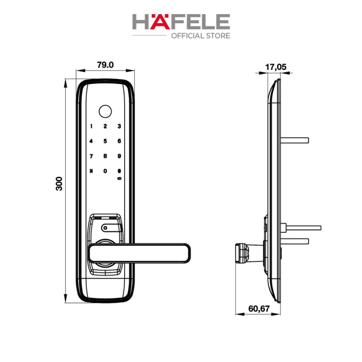 Khóa điện tử HAFELE EL7800-TCS - 912.05.763 Xuất xứ Hàn Quốc