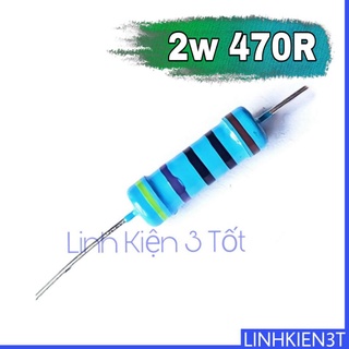( Túi 10 con ) Điện Trở 2W 1% 470R 470 ohm chân đồng