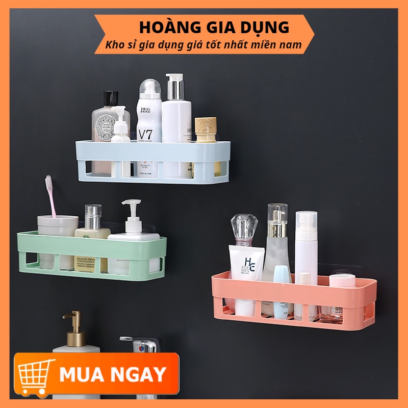 Kệ Nhà Tắm Phòng Bếp Dán Tường Kệ Đựng Mỹ Phẩm Gia Vị Treo Tường Hình Chữ Nhật H091