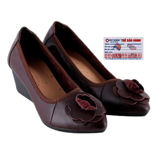 Giày nữ da bò 5 phân màu nâu đất PH7943