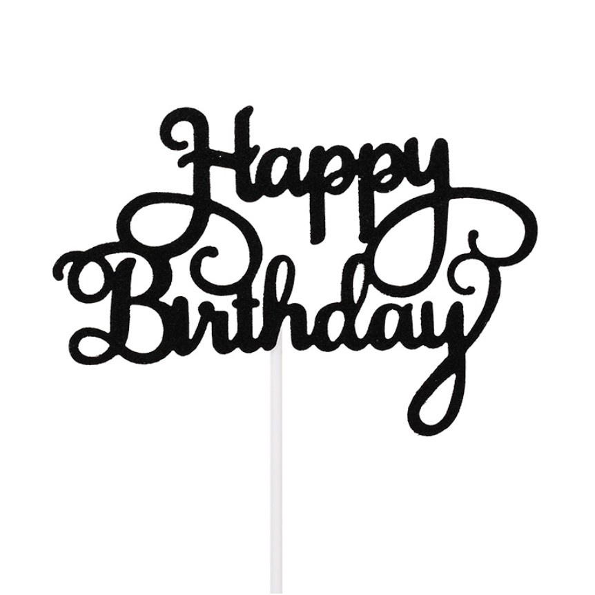 Que cắm trang trí bánh kem hình chữ happy birthday xinh xắn