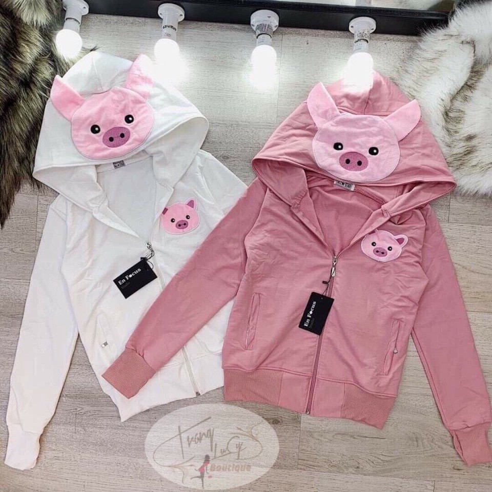 Áo Khoác Chống Nắng Mủ Heo Siêu Cute