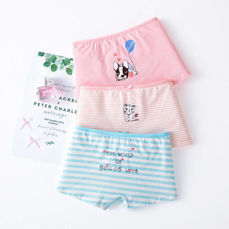 Bộ 3 Quần Lót Boxer Cotton Cho Bé Gái