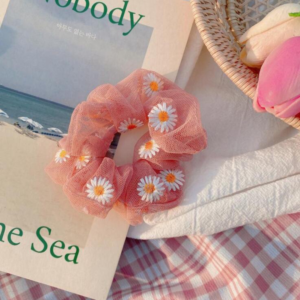 Dây buộc tóc họa tiết hoa cúc dễ thương cho nữ