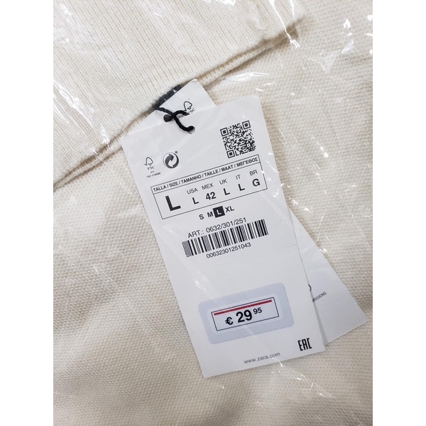 Áo len za.ra chính hã.ng duy nhất size l từ 78kg đổ lên