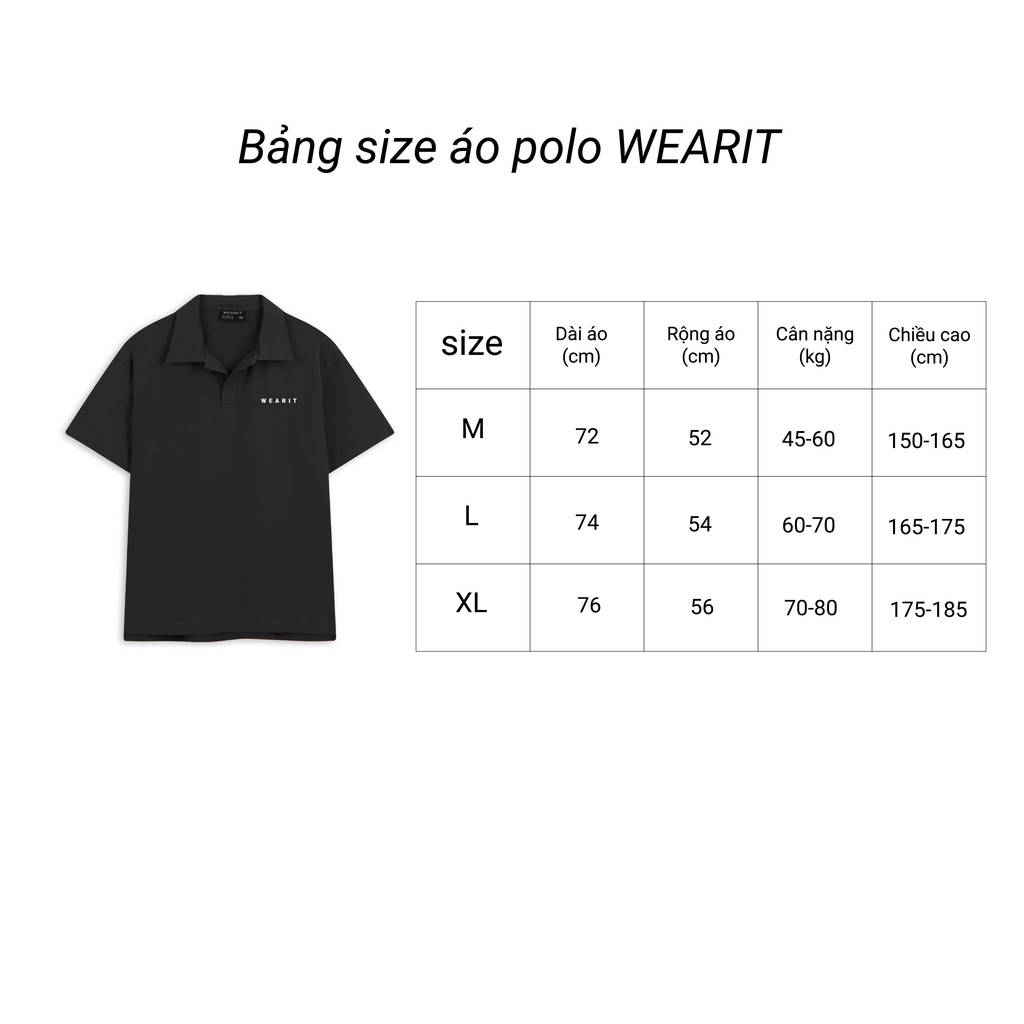 Áo polo unisex WEARIT chất liệu cotton co dãn 4 chiều, kiểu dáng form rộng basic nam nữ