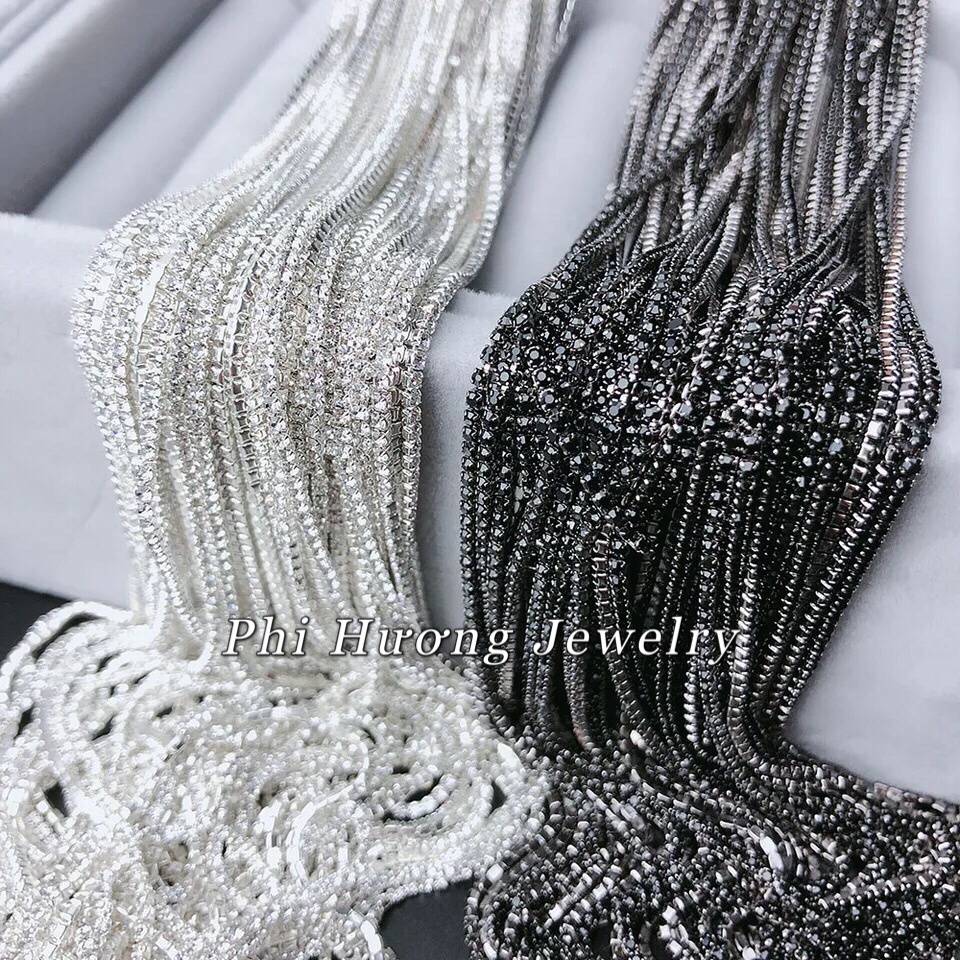 Gói 1 mét dây xoàn, đá chấu dây đính kết phụ kiện trang phục, làm trang sức