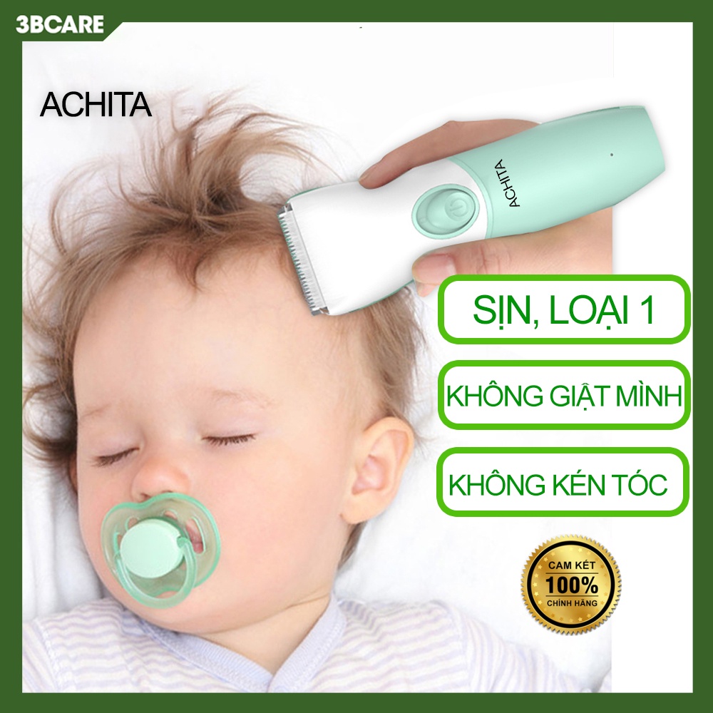 Tông đơ cắt tóc cho bé ACHITA lưỡi cắt gốm không gỉ, chống giật tóc, chống ồn