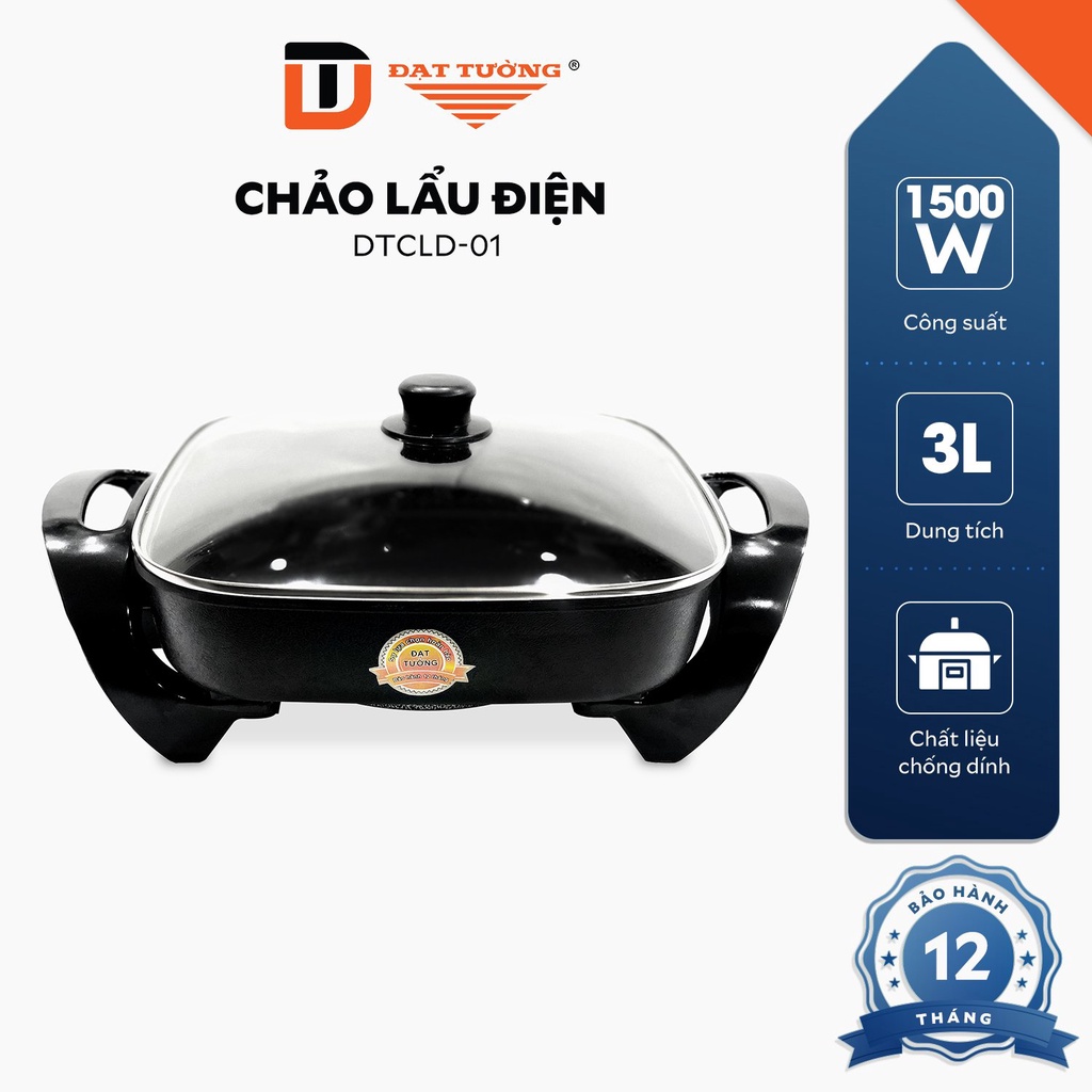 Chảo Lẩu Điện Vuông Đạt Tường - Hàng Chính Hãng