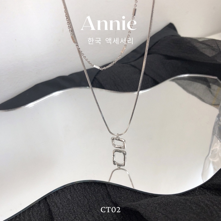 Dây chuyền thép titan không gỉ kiểu dáng đơn giản Hàn Quốc ANNIE CT02