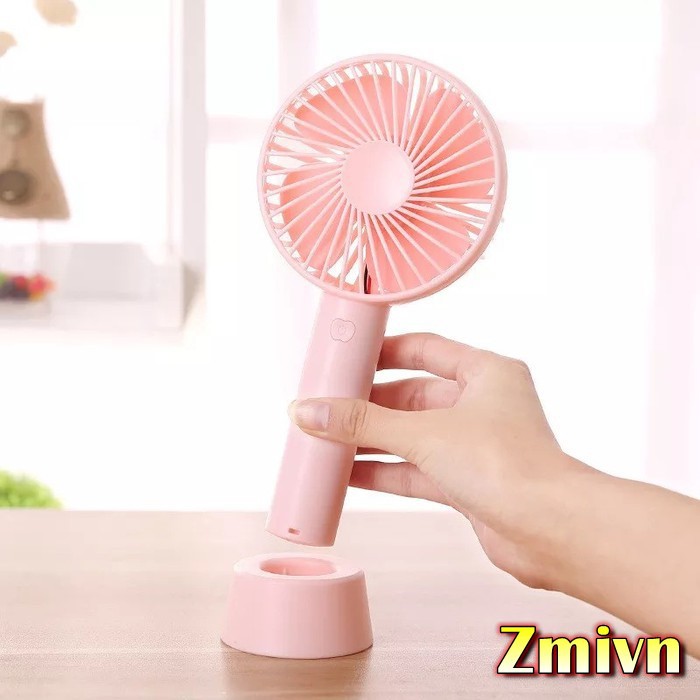 [Hàng sẵn] Quạt Mini Cầm Tay Có Đế Để Bàn (Đã kèm pin sạc)