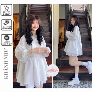Áo Babydoll Hoa Nhí Nữ🌸Sơ Mi Tay Bồng Hoa Nhí FreeShip