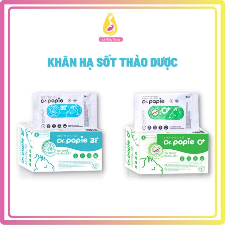 Khăn lau hạ sốt thảo dược Dr Papie