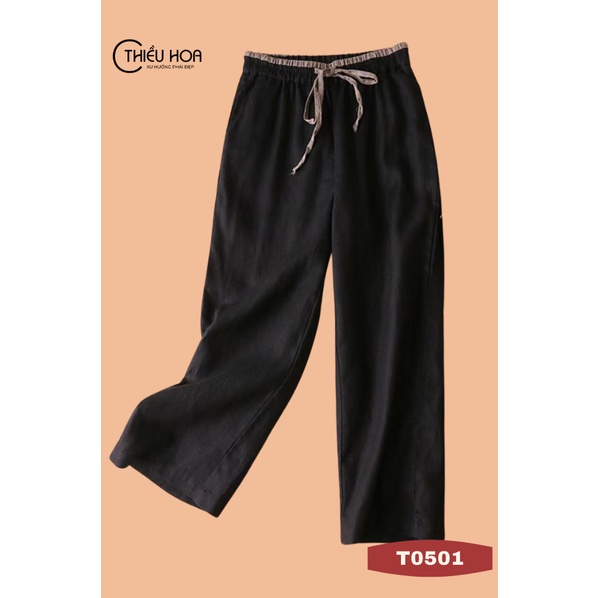 Quần dài cho nữ trung niên tặng mẹ, chất liệu cotton cao cấp mềm mịn, thoáng mát Thiều Hoa T0501