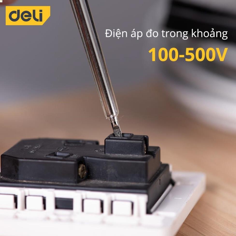 Bút Thử Điện 100-500V Deli Chính Hãng - Nhỏ Gọn, Tiện Lợi, An Toàn Sử Dụng - EDL8001 .