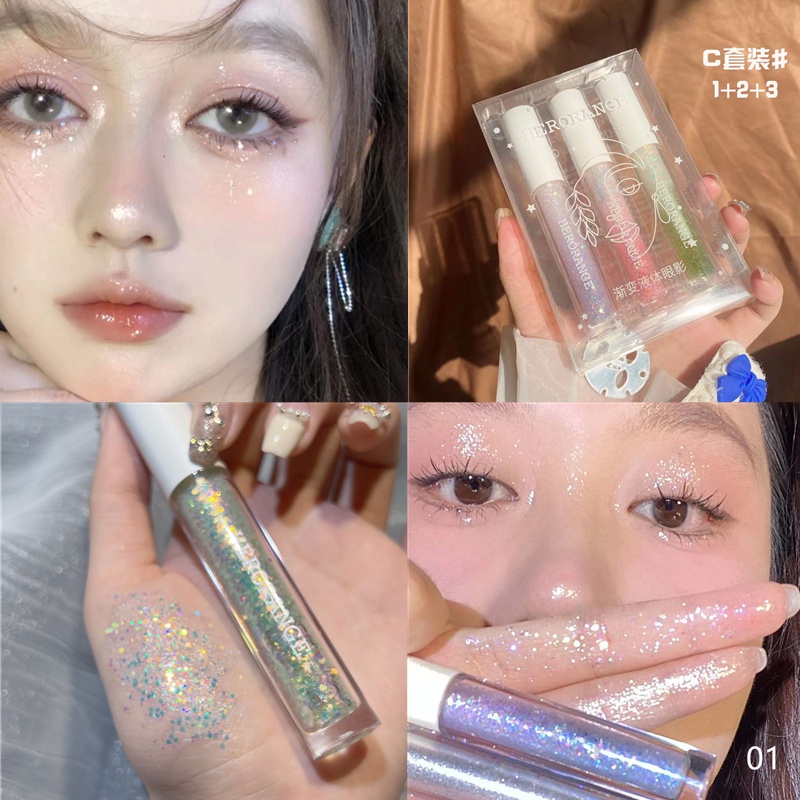 Bộ Phấn Mắt Dạng Lỏng Màu Gradient Ánh Ngọc Trai Không Thấm Nước