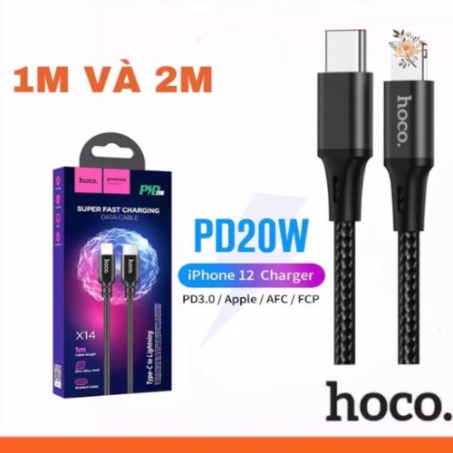 Cáp sạc nhanh IPhoco UC14 pd 20w-dây sạc hỗ trợ sạc IP12 11 x xsmax .. type c