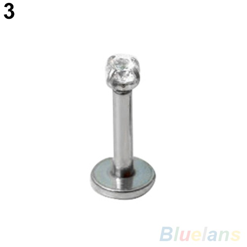 Bộ 2 Khuyên Xỏ Cơ Thể / Môi / Tai / Lưỡi Đính Đá Zircon Thời Trang