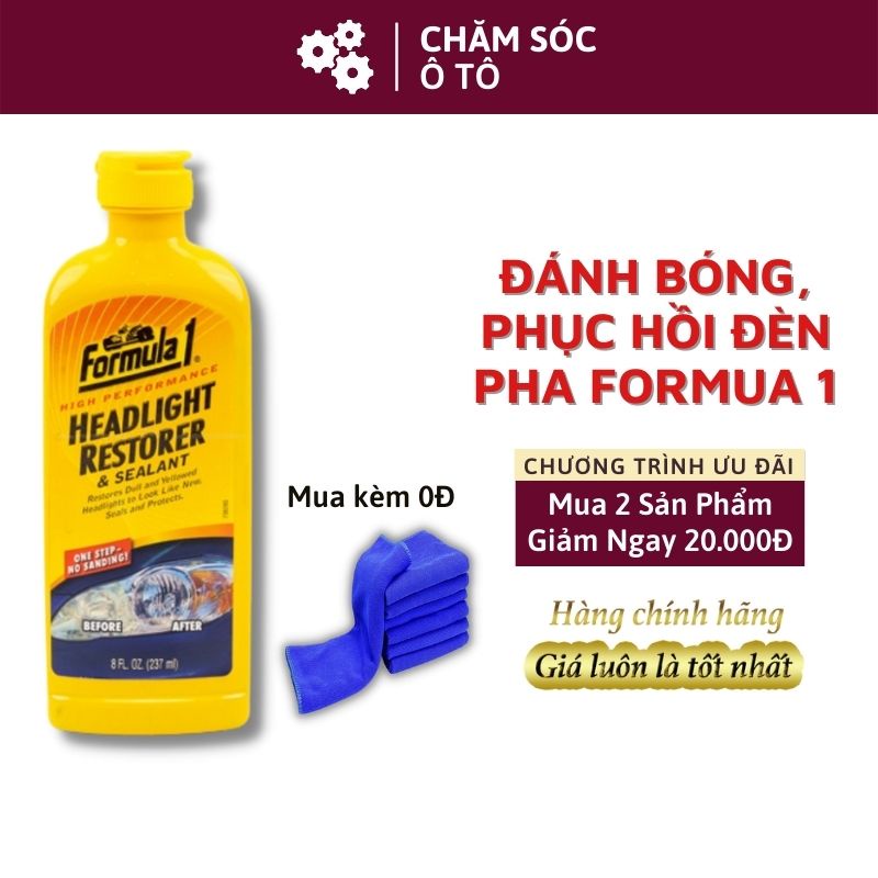 Sáp Đánh Bóng & Phục Hồi Đèn Pha Ô Tô🔥 Hàng Chính Hãng FORMULA1 🔥Giúp Đèn Sáng Bóng Như Mới, Không hại Da Tay - CSOTVN
