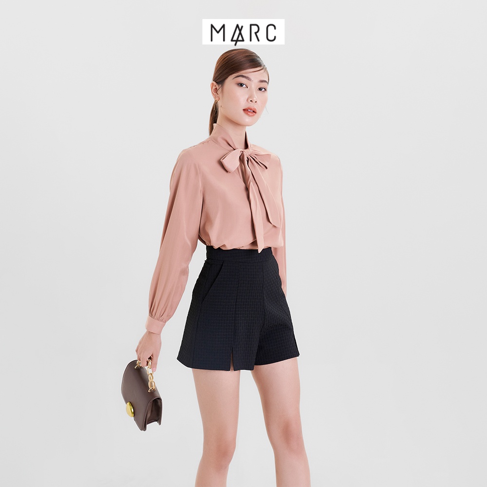 Áo kiểu sơ mi nữ MARC FASHION tay dài thắt nơ