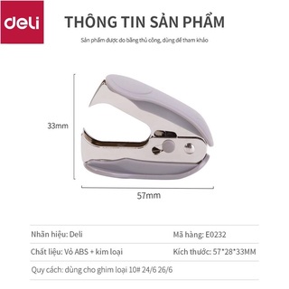 Nhổ ghim 10# Deli 24/6 26/6, Đen, xanh, xám - 1 cái E0232 - dụng cụ gỡ ghim - văn phòng phẩm - HOKAMI STORE
