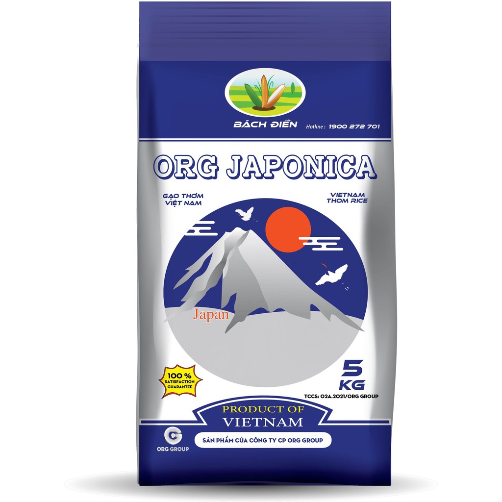 Gạo [𝗡𝗚𝗢𝗡 𝗗𝗘̉𝗢] JAPONICA, gạo hữu cơ ruộng rươi thơm ngon, đậm vị, nhiều dinh dưỡng, bao 5kg