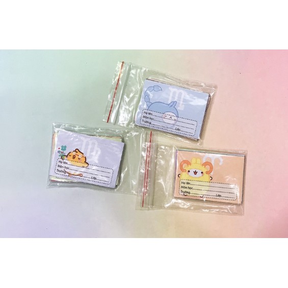 nhãn vở cổ trang NV16 hoạt hình set 16 chiếc có keo dán sẵn hoàng đạo