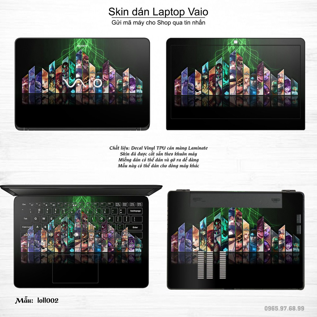 Skin dán Laptop Sony Vaio in hình Liên Minh Huyền Thoại (inbox mã máy cho Shop)