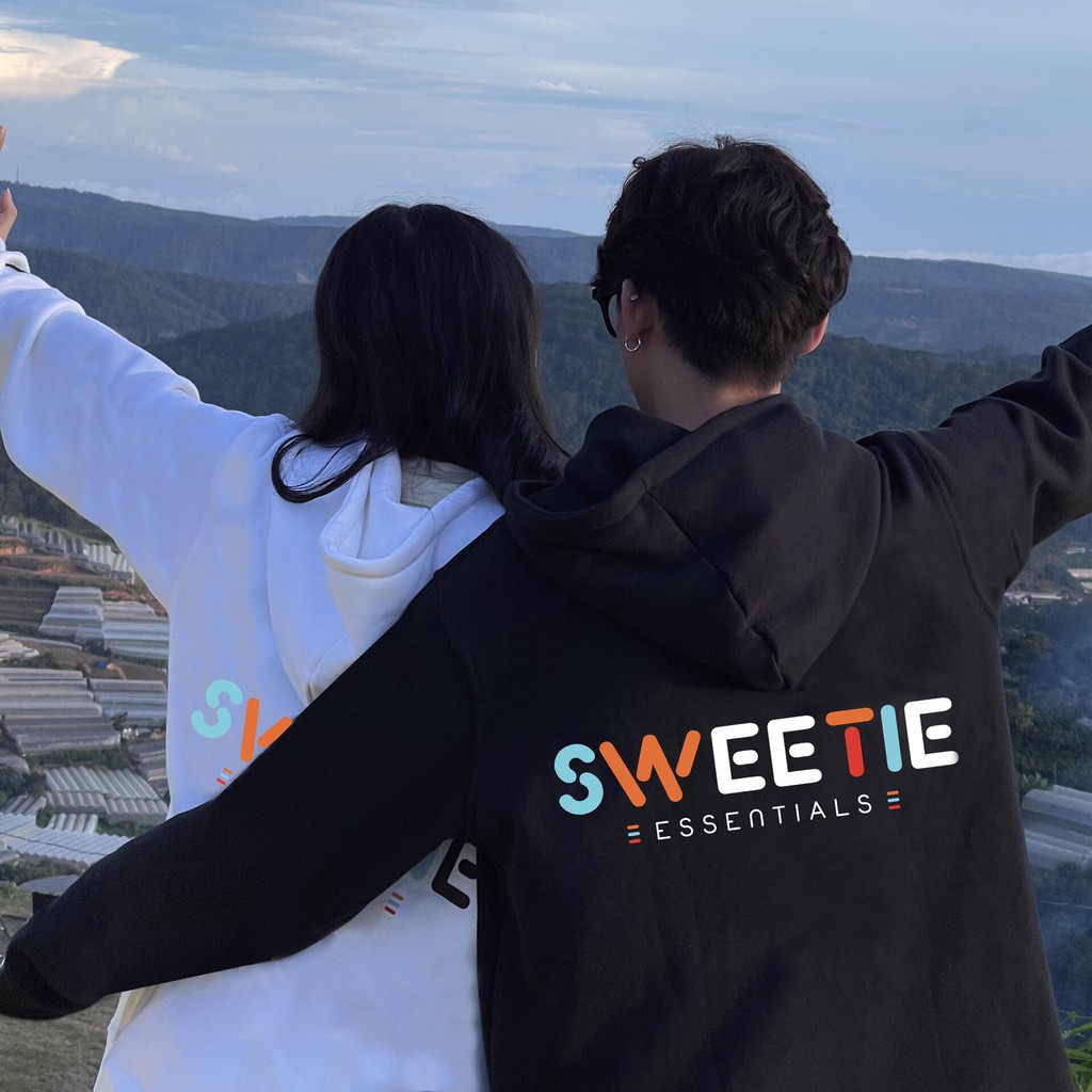 ÁO KHOÁC HOODIE SWEETIE DÀI TAY TRẮNG ĐEN SAIGONCOLOR