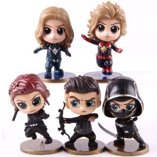 5pcs/set Marvel Avengers Endgame Figure Captain Marvel Carol Danvers Ronin Hawkeye Black Widow Action Figure Toys Doll