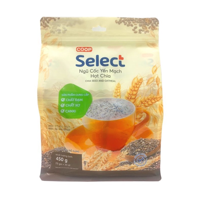 BỘT NGŨ CỐC YẾN MẠCH HẠT CHIA SELECT 450G