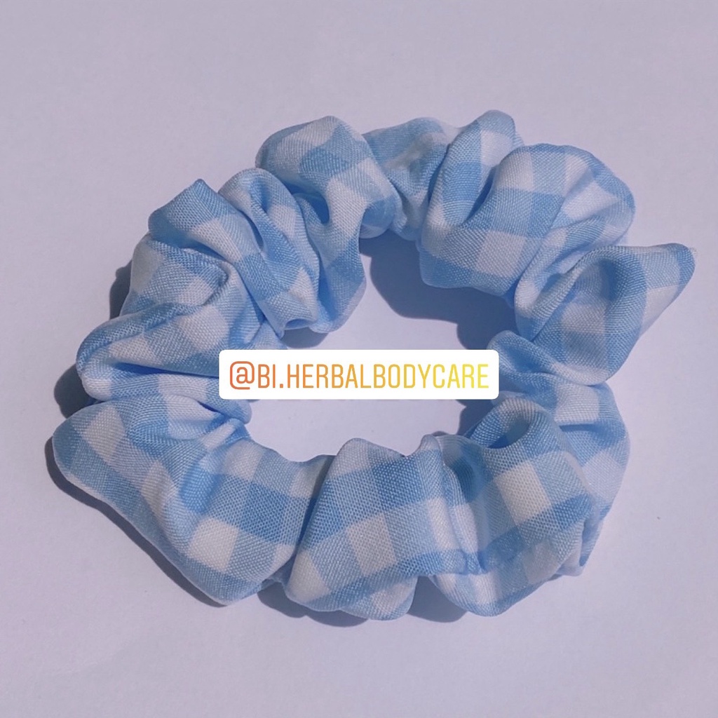 [Hàng thiết kế] Scrunchies cột tóc, buộc tóc hoạ tiết caro đơn giản nhiều màu mini size dành cho bạn nữ handmade