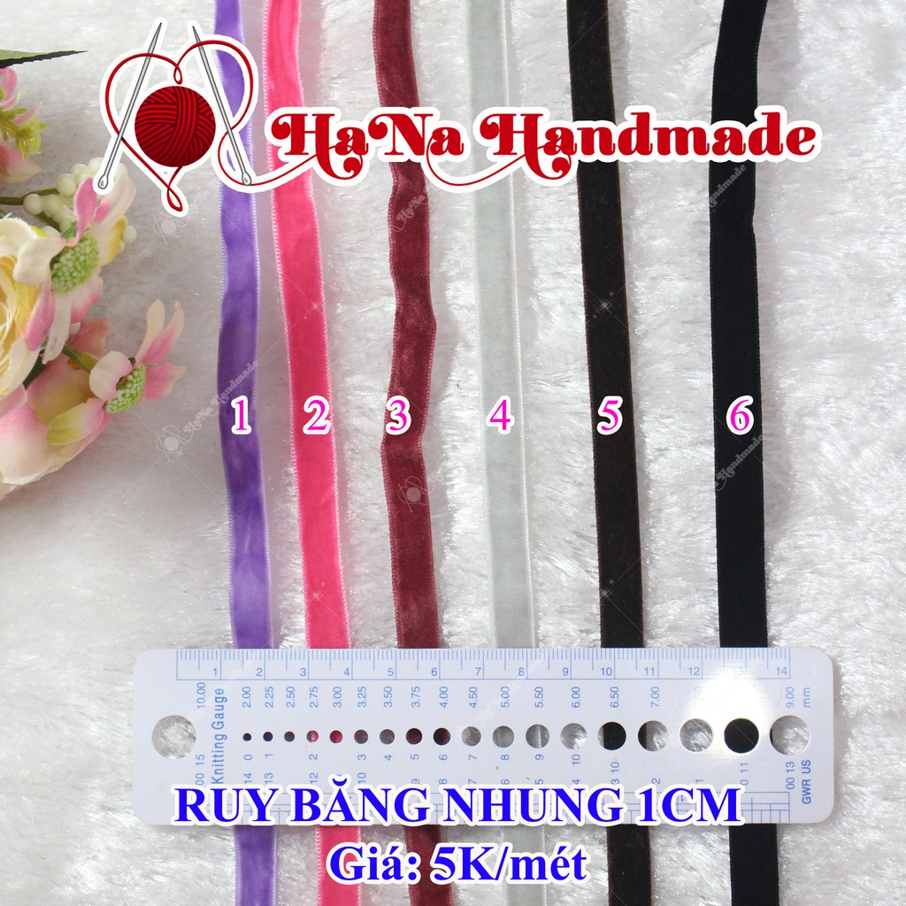 Ruy Băng Nhung 1cm (5k/mét)