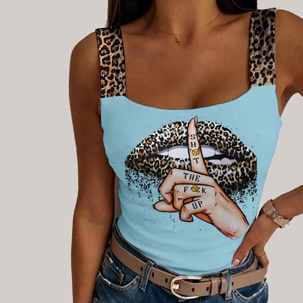 Áo Nữ Không Tay Họa Tiết Da Báo Thời Trang Quyến Rũ